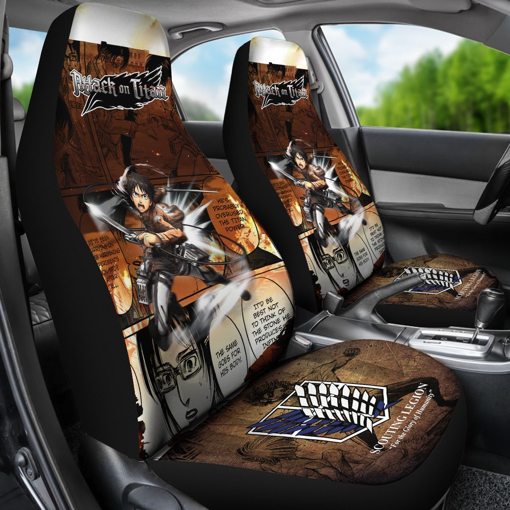 Eren Jeager Attack On Titan Car Seat Covers Adore Anime-Gear Wanta