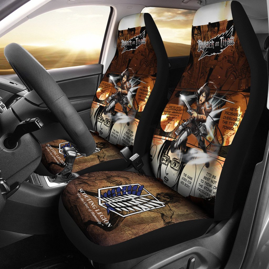 Eren Jeager Attack On Titan Car Seat Covers Adore Anime-Gear Wanta