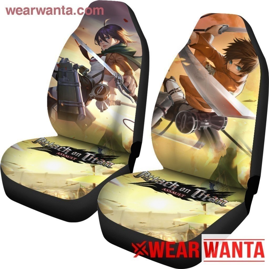 Eren & Mikasa Attack On Titan Car Seat Covers LT03-Gear Wanta