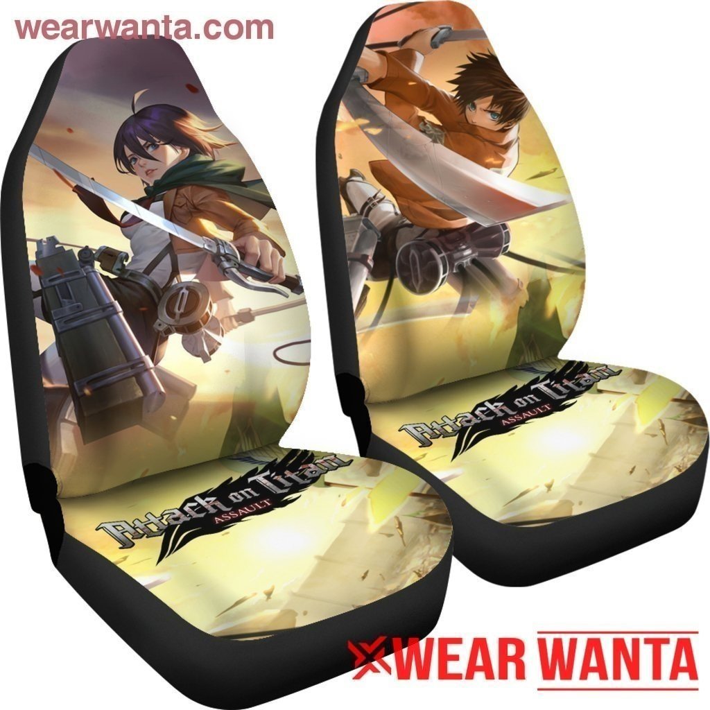 Eren & Mikasa Attack On Titan Car Seat Covers LT03-Gear Wanta