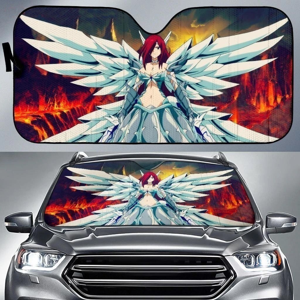 Erza Warrior Suit Angel Fair Tail Anime Car Sun Shade NH06-Gear Wanta