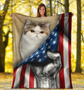 Exotic Cat American Flag Fleece Blanket-Gear Wanta