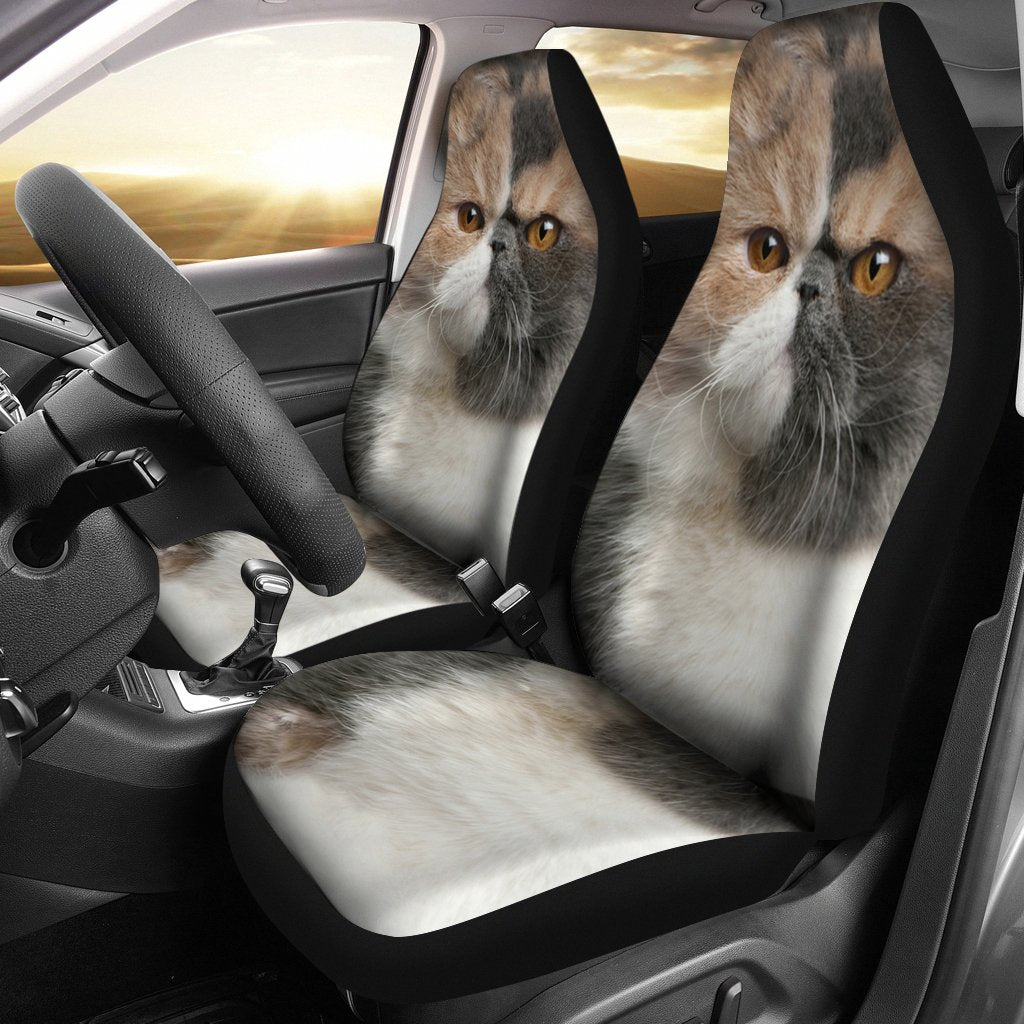 Exotic Cat Car Seat Covers Funny Cat Face-Gear Wanta