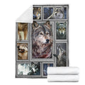 Face Grey Wolf Fleece Blanket For Wolf Lover-Gear Wanta