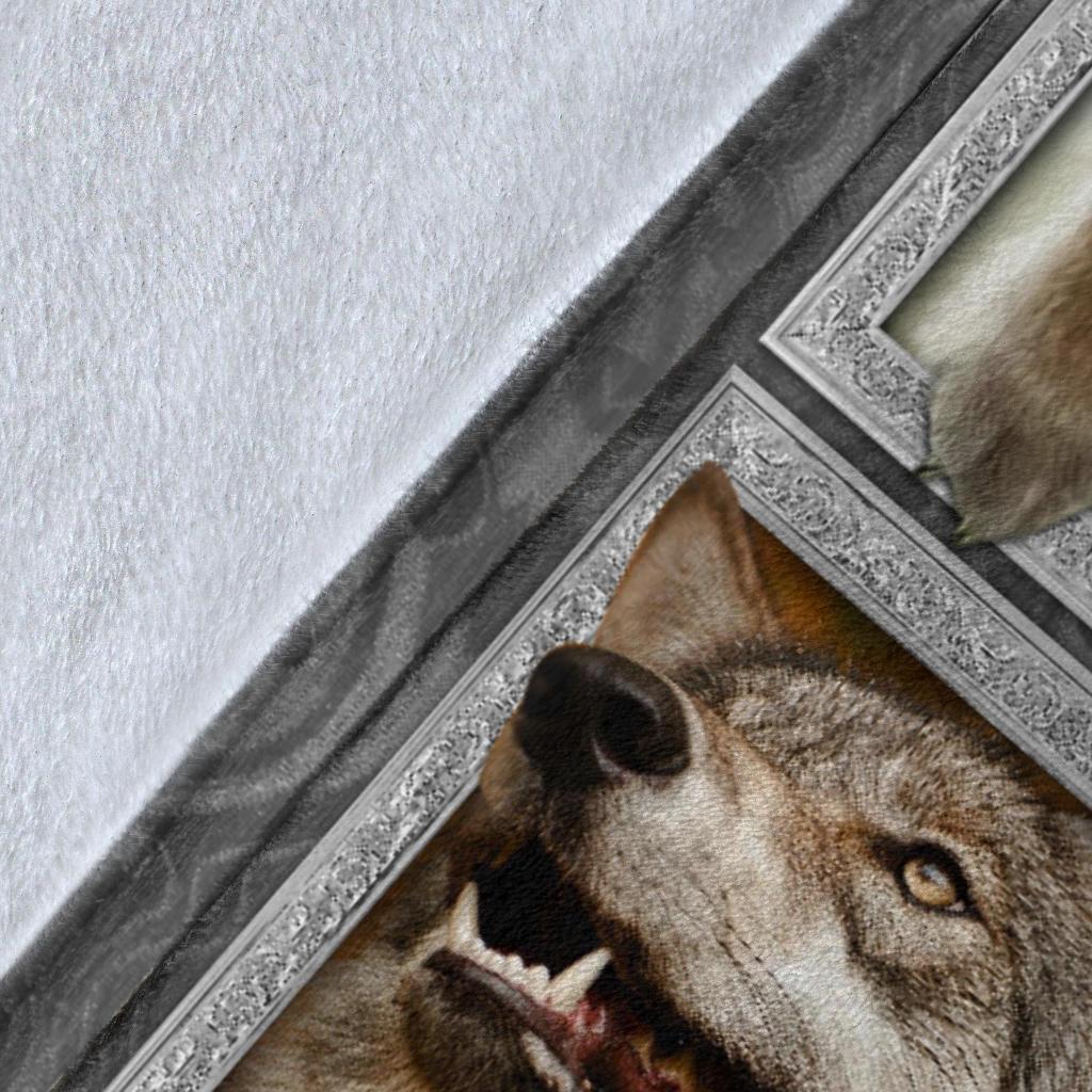 Face Grey Wolf Fleece Blanket For Wolf Lover-Gear Wanta