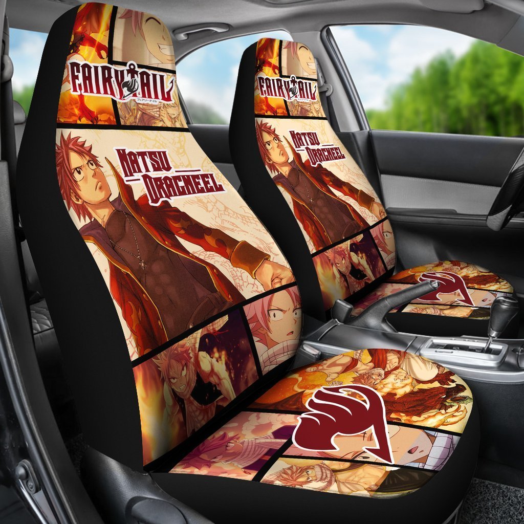 Fairy Tail Natsu Dragneel Comic Style Car Seat Covers Manga Mixed Anime-Gear Wanta