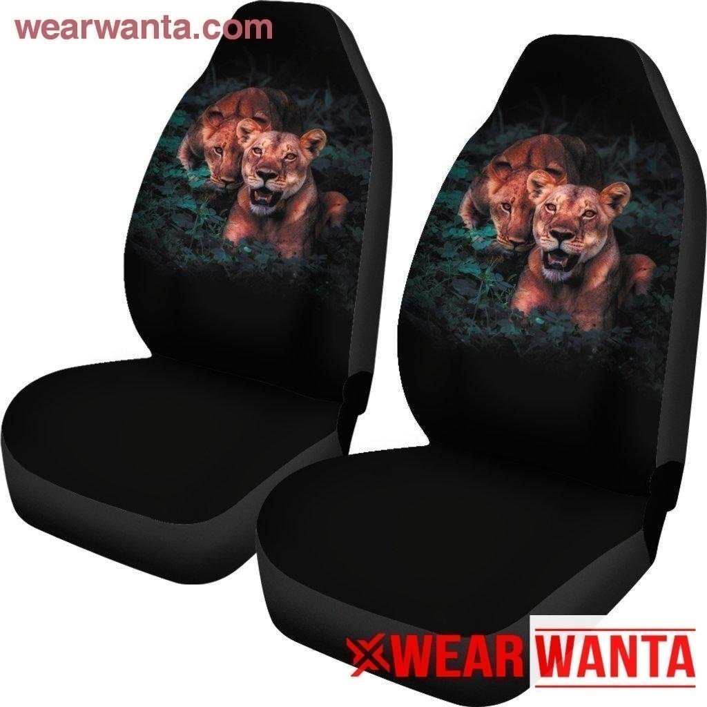Female Lion Car Seat Covers Custom Car Decoration Accessories-Gear Wanta