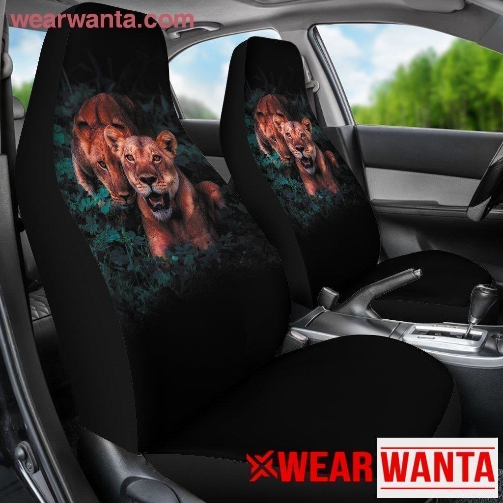 Female Lion Car Seat Covers Custom Car Decoration Accessories-Gear Wanta