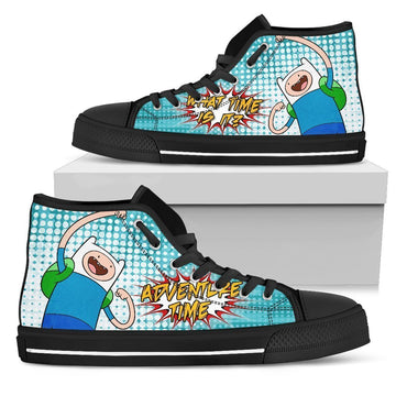 Finn Sneakers Adventure Time High Top Shoes Funny Gift-Gear Wanta