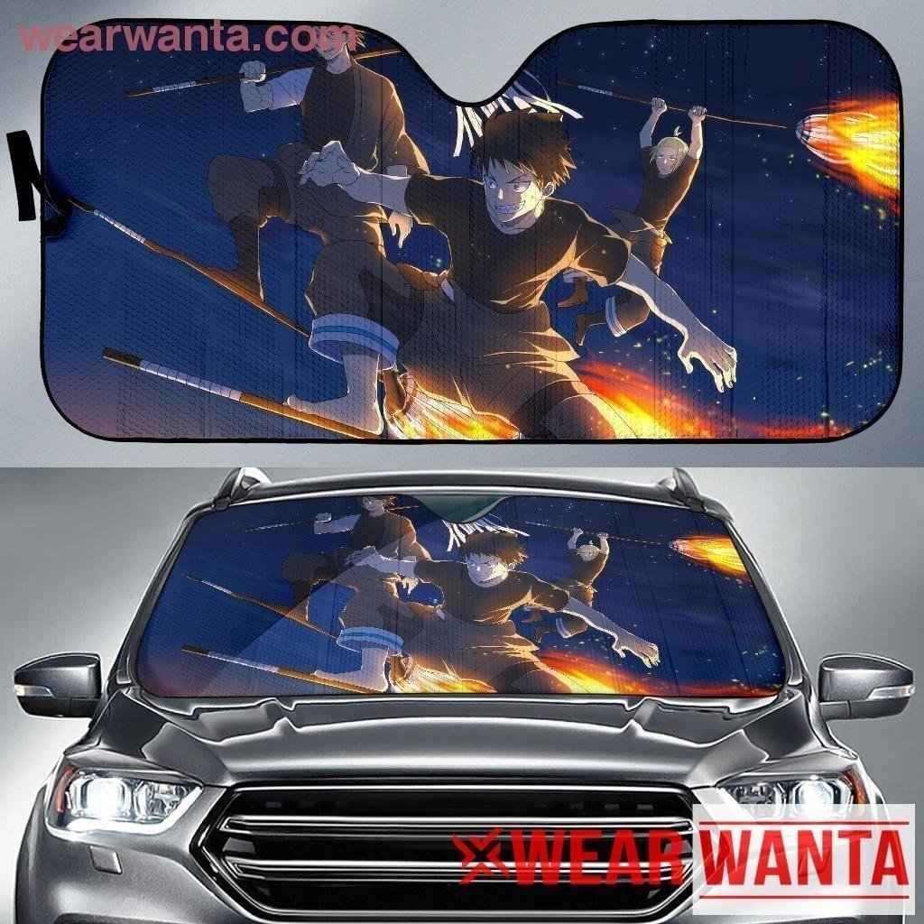 Fire Force Riding Fire Broom Anime Car Sun Shade NH06-Gear Wanta