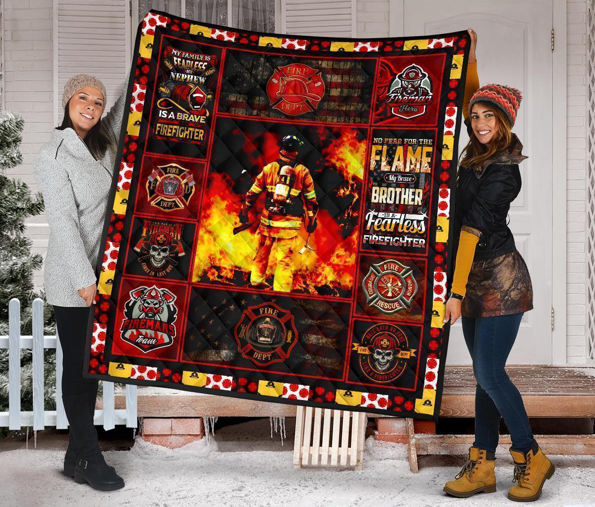 Firefighter Quilt Blanket Amazing Gift Idea HH19-Gear Wanta