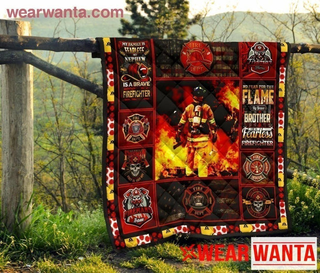 Firefighter Quilt Blanket Gift-Gear Wanta