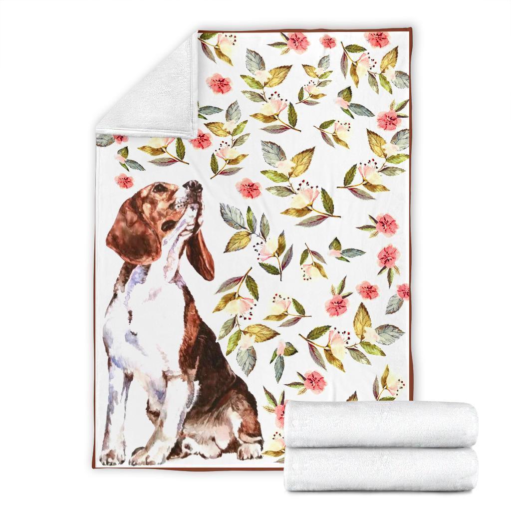 Floral Beagle Fleece Blanket Dog-Gear Wanta