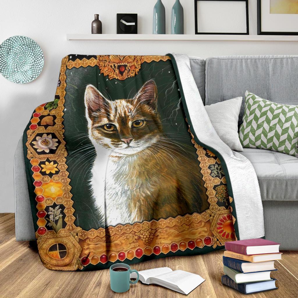 Floral Cat Fleece Blanket For Cat Lover-Gear Wanta