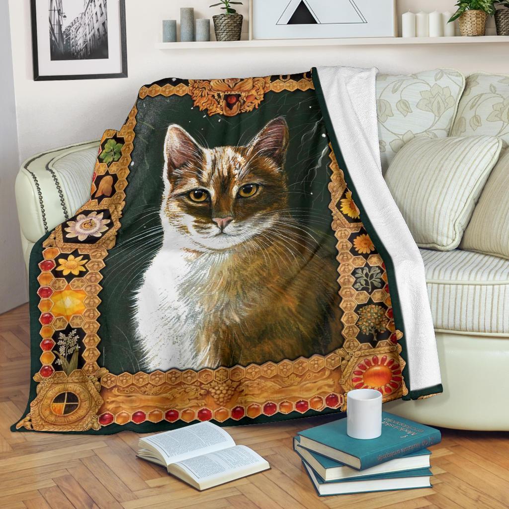 Floral Cat Fleece Blanket For Cat Lover-Gear Wanta