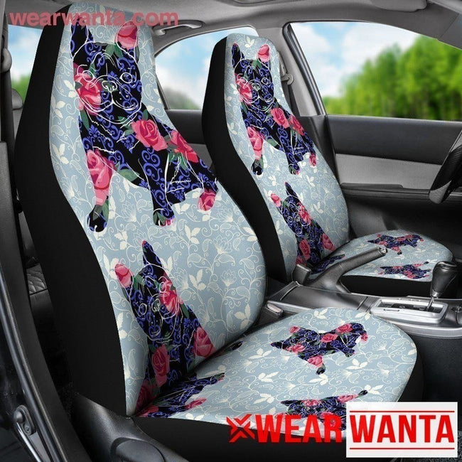 Floral French Bulldog Car Seat Covers Custom Car Decoration Accessories-Gear Wanta