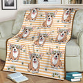 Floral Pattern Corgi Dog Fleece Blanket-Gear Wanta