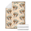 Floral Puppy Beagle Fleece Blanket Dog-Gear Wanta