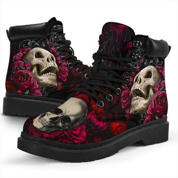 Floral Skull Boots Shoes Amazing Gift Idea-Gear Wanta
