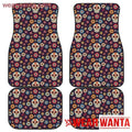 Floral Sugar Skull Car Floor Mats Custom Car Accessories-Gear Wanta