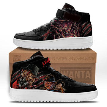 Freddy Krueger Shoes Air Mid Custom Nightmare For Horror Fans-Gear Wanta