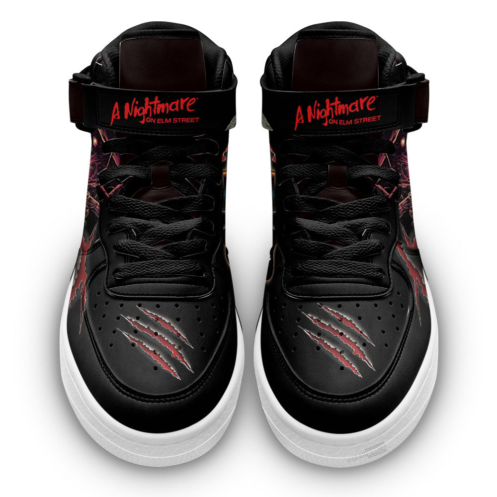 Freddy Krueger Shoes Air Mid Custom Nightmare For Horror Fans-Gear Wanta