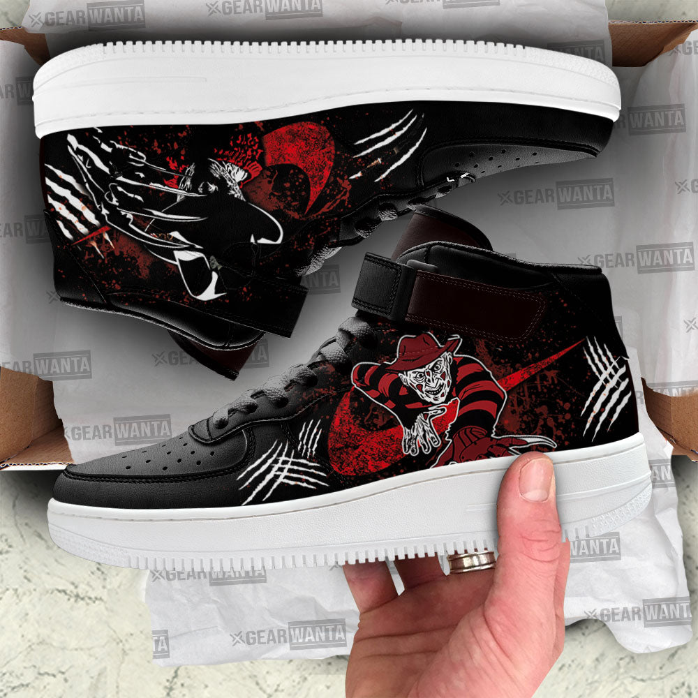 Freddy Krueger Shoes Air Mid Custom Sneakers For Horror Fans-Gear Wanta