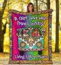 French Bulldog Hippie Van Fleece Blanket-Gear Wanta
