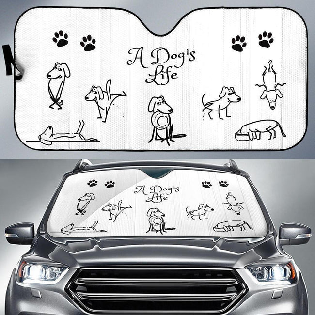 Funny A Dog's Life Art Draw Car Sun Shade For Dog Lover-Gear Wanta