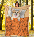 Funny Bed Corgi Fleece Blanket-Gear Wanta