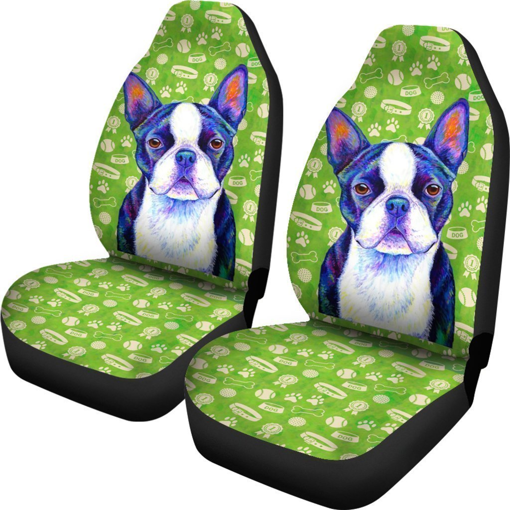 Funny Boston Terrier Green Car Seat Covers TT10-Gear Wanta