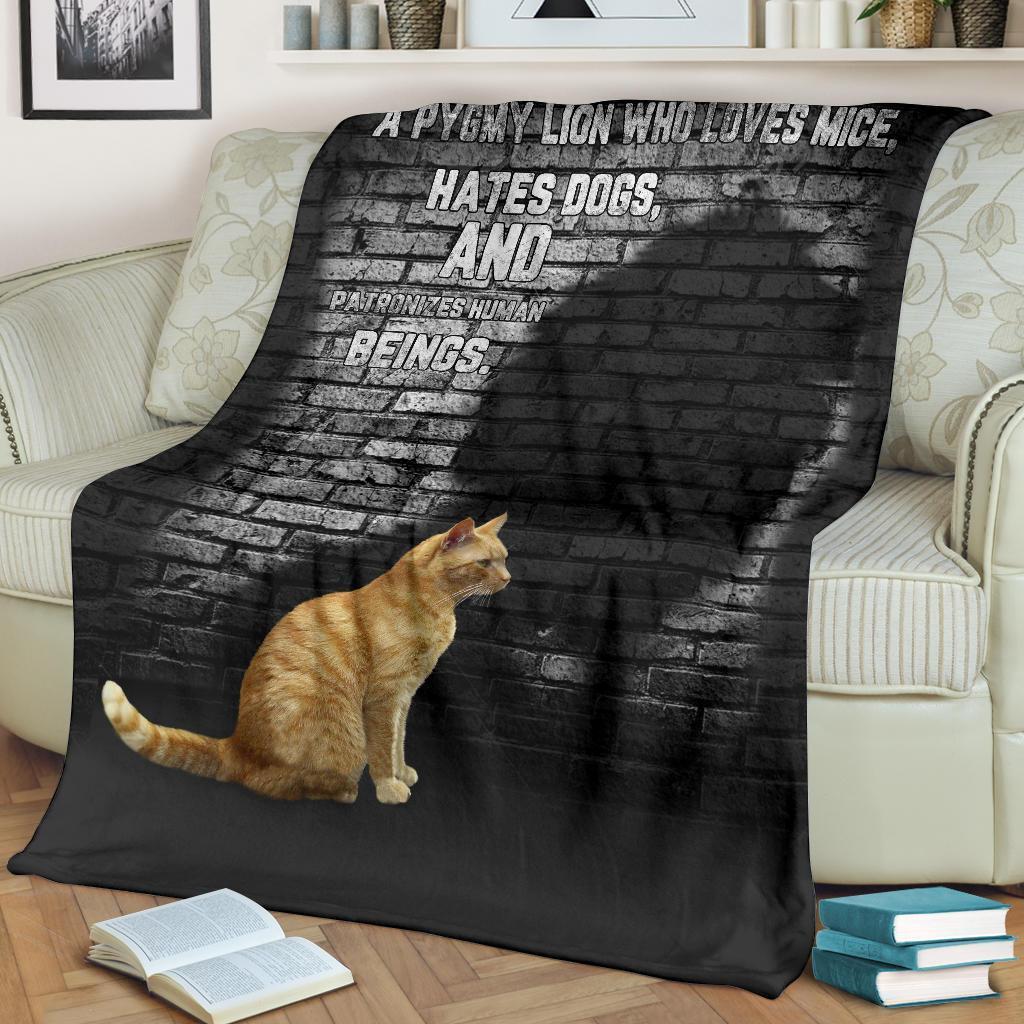 Funny Cat Hates Dogs Fleece Blanket For Cat Lover-Gear Wanta