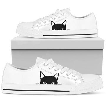 Funny Cat Sneakers Low Top Shoes For Cat Lover-Gear Wanta