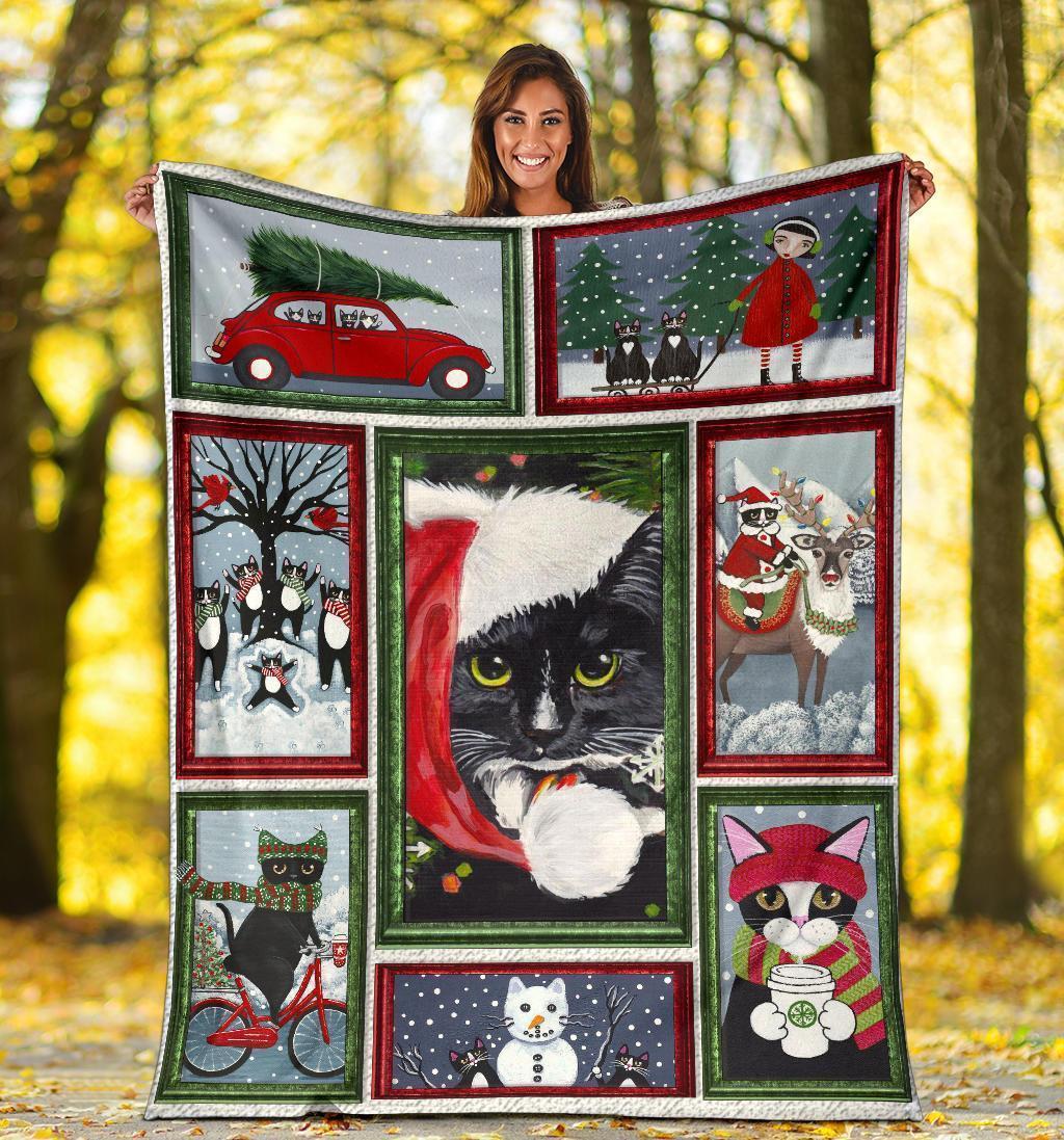 Funny Christmas Cat Fleece Blanket For Cat Lover-Gear Wanta