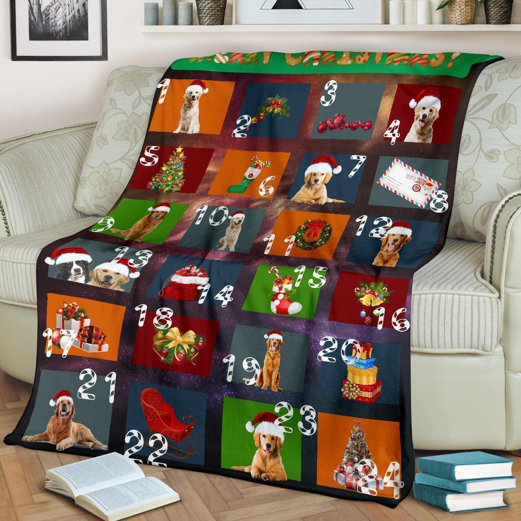Funny Christmas Golden Retriever Fleece Blanket Xmas-Gear Wanta