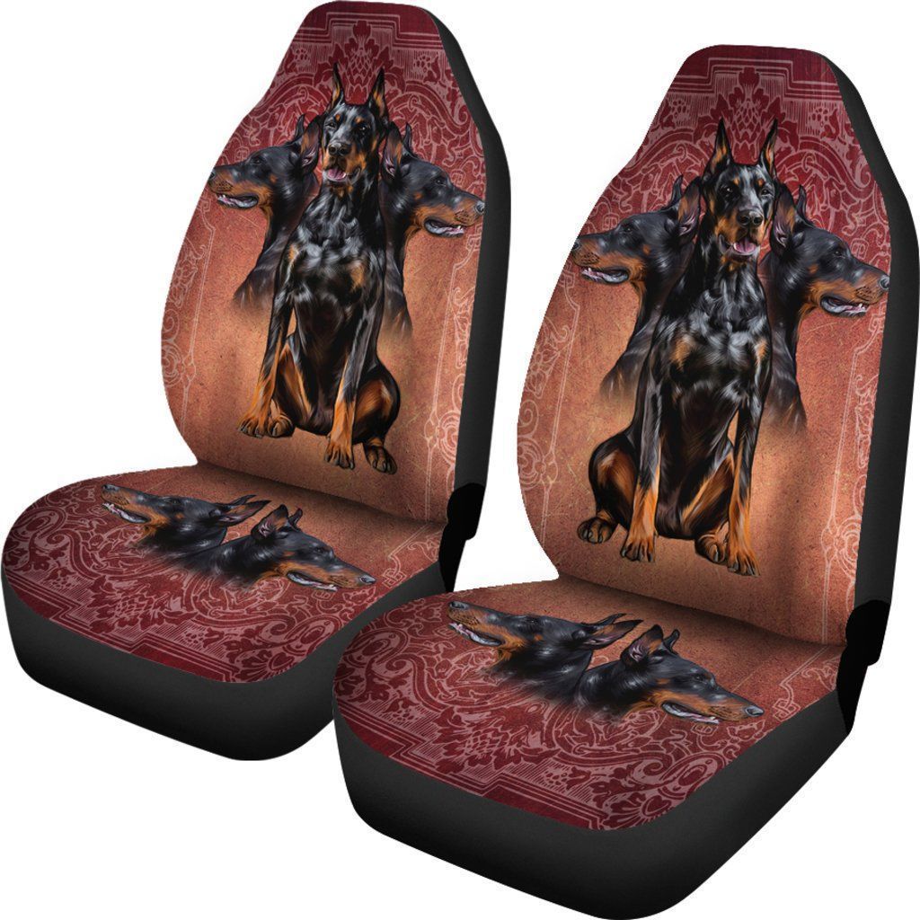 Funny Doberman Car Seat Covers 3 heads-Gear Wanta