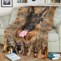 Funny Face German Shepherd Fleece Blanket Dog-Gear Wanta