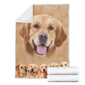 Funny Face Golden Retriever Fleece Blanket Dog-Gear Wanta