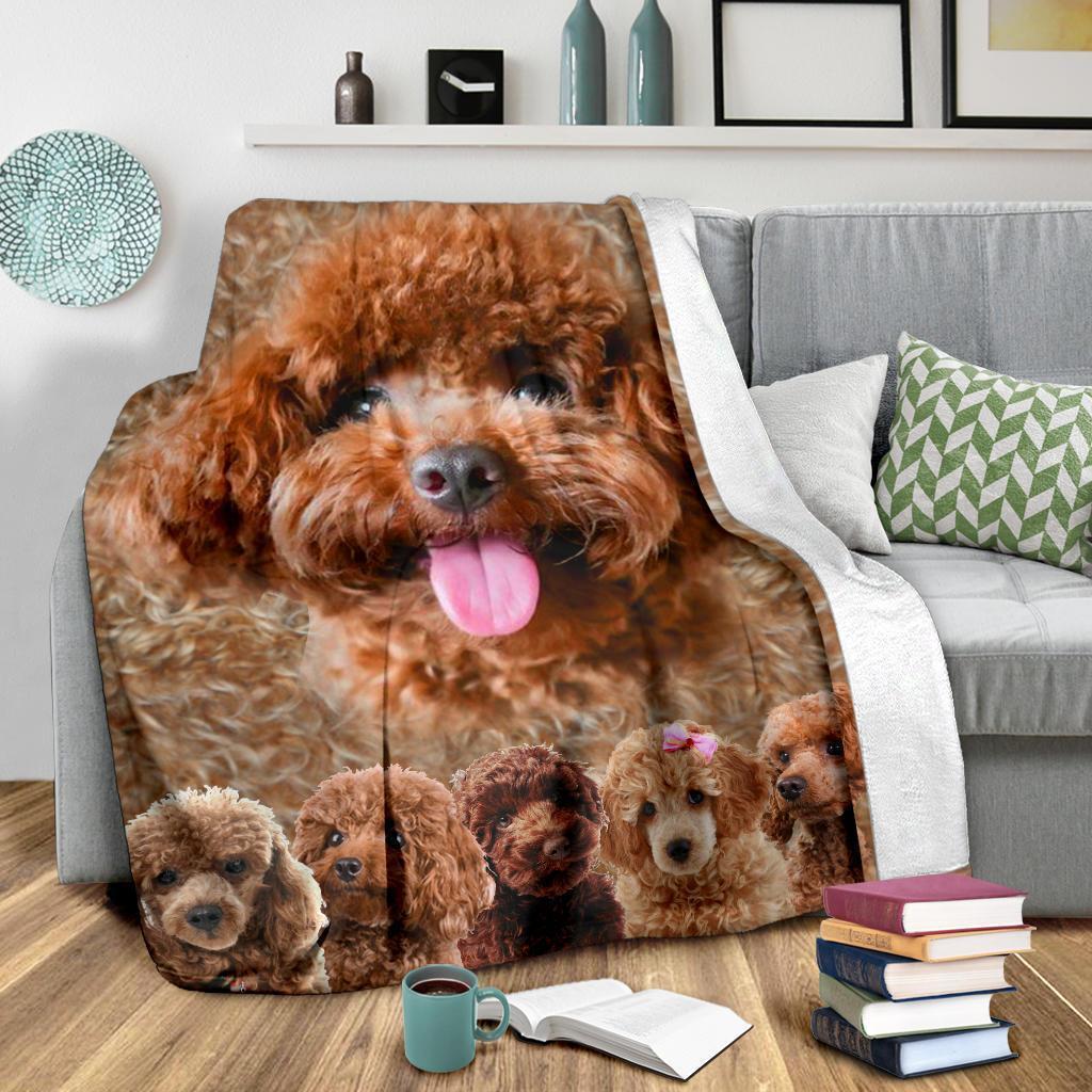 Funny Face Poodle Fleece Blanket Dog-Gear Wanta