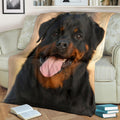 Funny Face Rottweiler Fleece Blanket-Gear Wanta