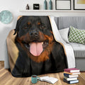Funny Face Rottweiler Fleece Blanket-Gear Wanta