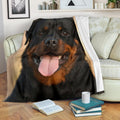 Funny Face Rottweiler Fleece Blanket-Gear Wanta