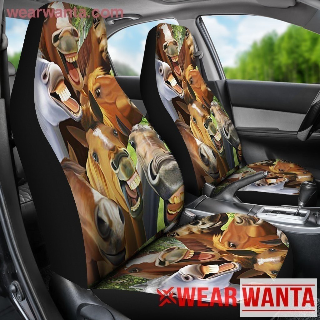 Funny Horse Face Car Seat Covers Gift Who Loves Horse NH1911-Gear Wanta