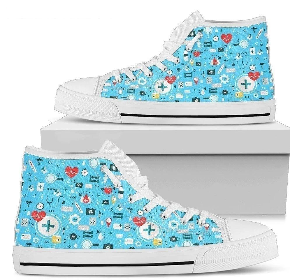 Funny Icon Nurse Women's High-Top Shoes Gift For Nurse-Gear Wanta