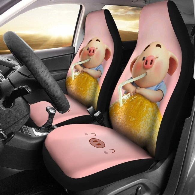 Funny Pig Drinking Orange Juice Car Seat Covers LT03-Gear Wanta