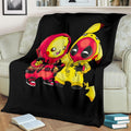 Funny Pikachu Deapool Fleece Blanket Custom Home Decoration-Gear Wanta