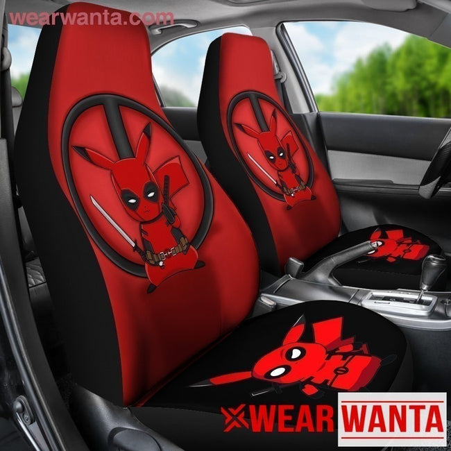 Funny Pikapool Pikachu & Deadpool Car Seat Covers Gift-Gear Wanta