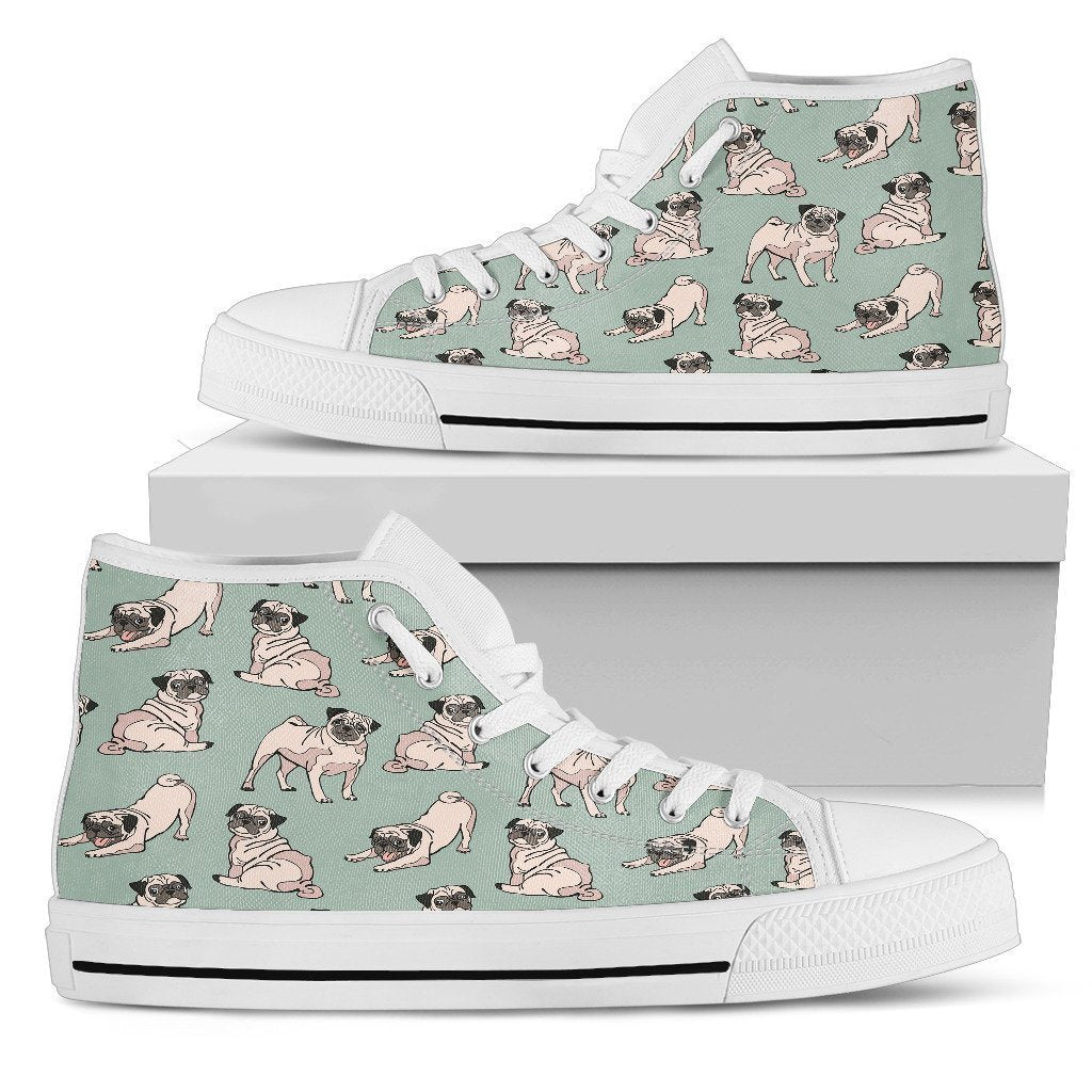 Funny Pug Styles Dog Sneakers High Top For Women-Gear Wanta
