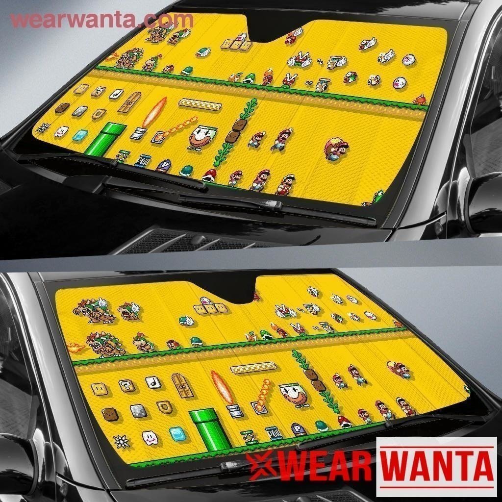 Funny Supermario Characters Car Sun Shade-Gear Wanta