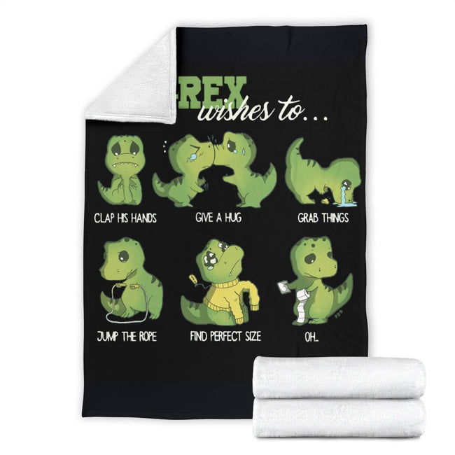Funny T-Rex Blanket Custom Wishes To Dinosaur Home Decoration-Gear Wanta
